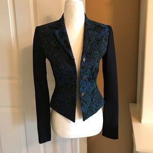 Elie Tahari Blue Roni Jacquard Jacket